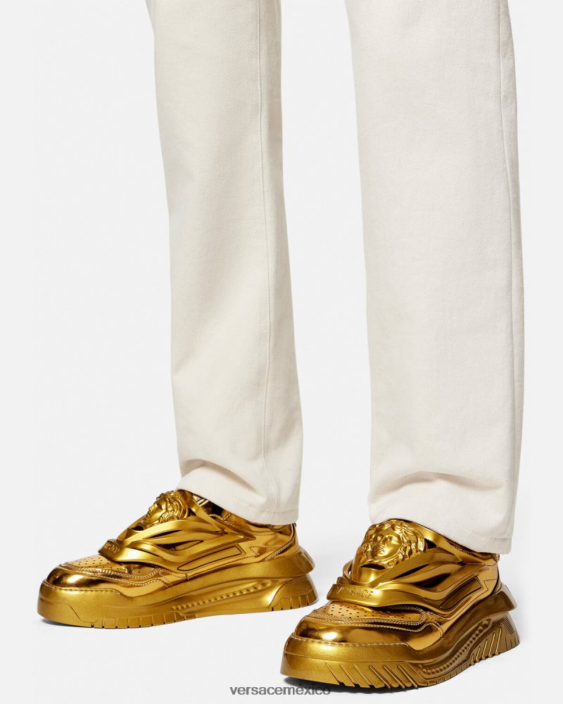 Versace zapatillas odissea oro zapato hombres 84626J1521