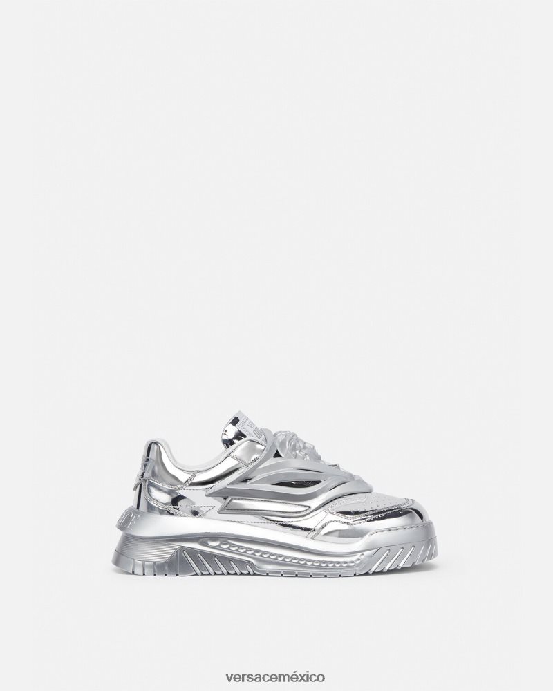Versace zapatillas odissea plata zapato hombres 84626J1524