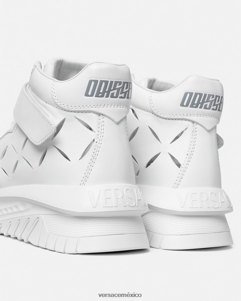 Versace zapatillas odissea recortadas blanco zapato hombres 84626J1541