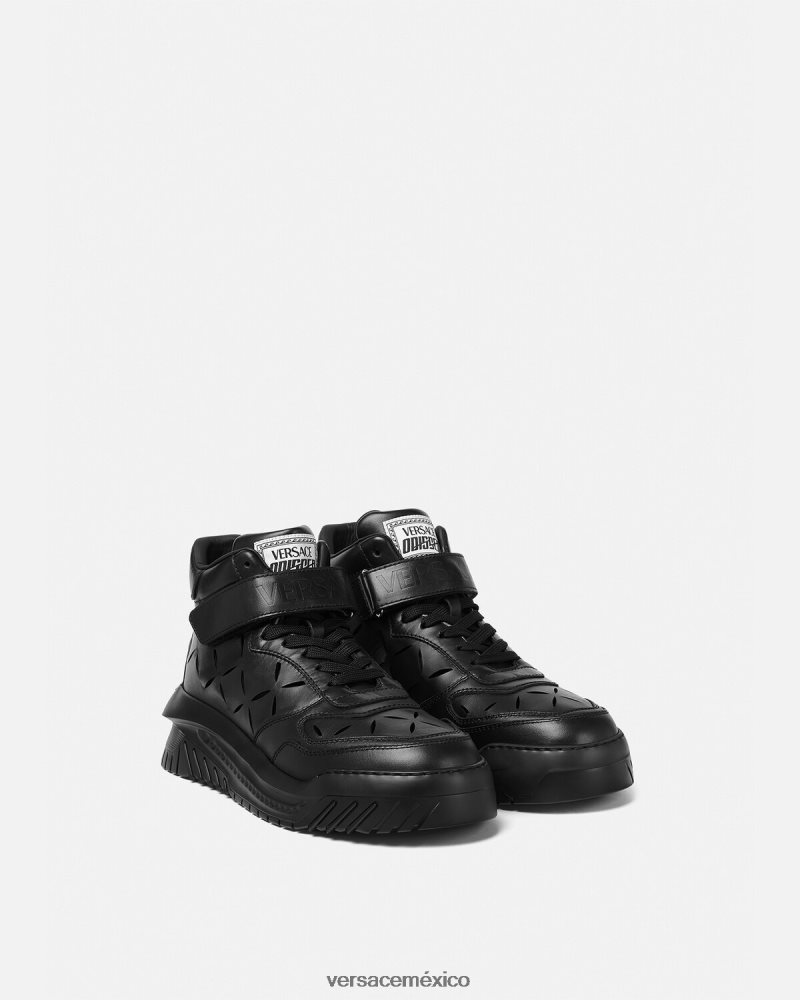 Versace zapatillas odissea recortadas negro zapato hombres 84626J1540