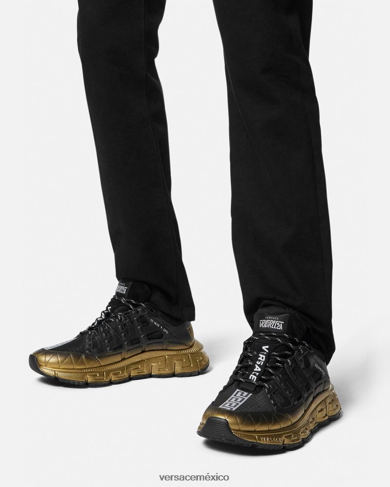 Versace zapatillas trigrecas negro zapato hombres 84626J1527