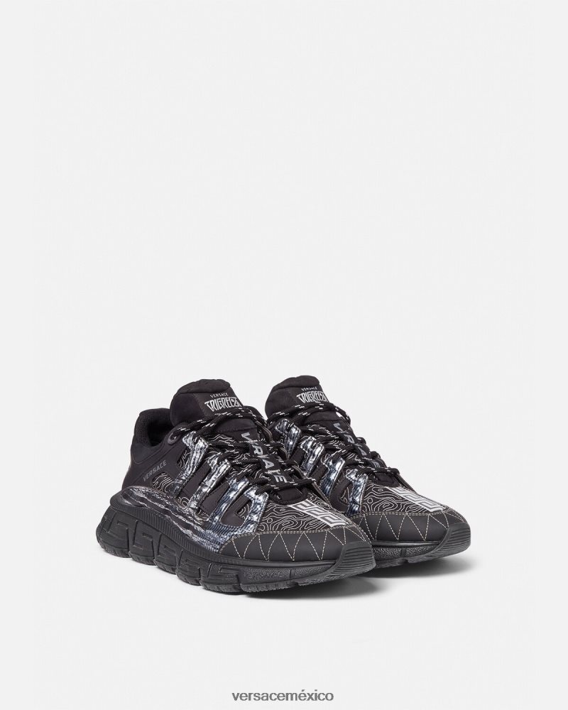 Versace zapatillas trigrecas negro zapato hombres 84626J1529