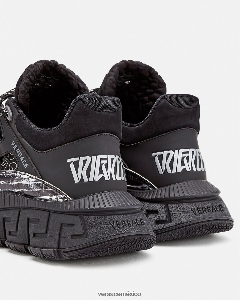 Versace zapatillas trigrecas negro zapato hombres 84626J1529