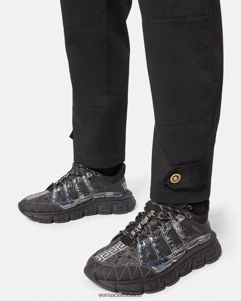 Versace zapatillas trigrecas negro zapato hombres 84626J1529