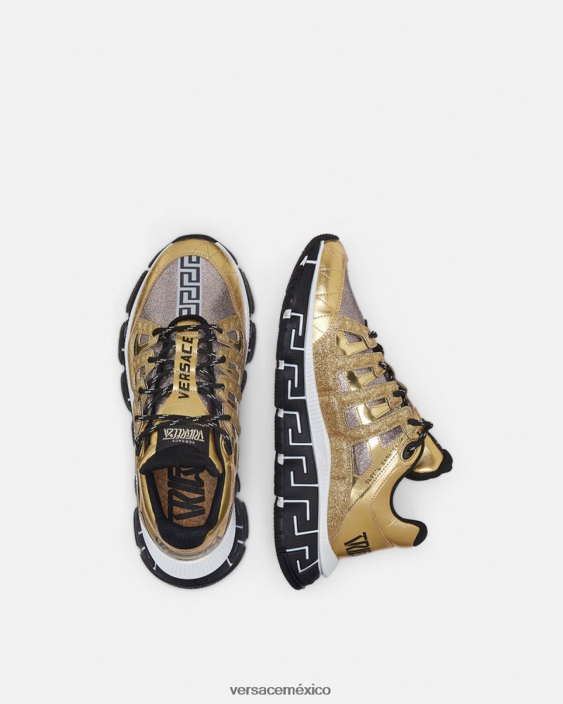 Versace zapatillas trigrecas oro zapato hombres 84626J1531