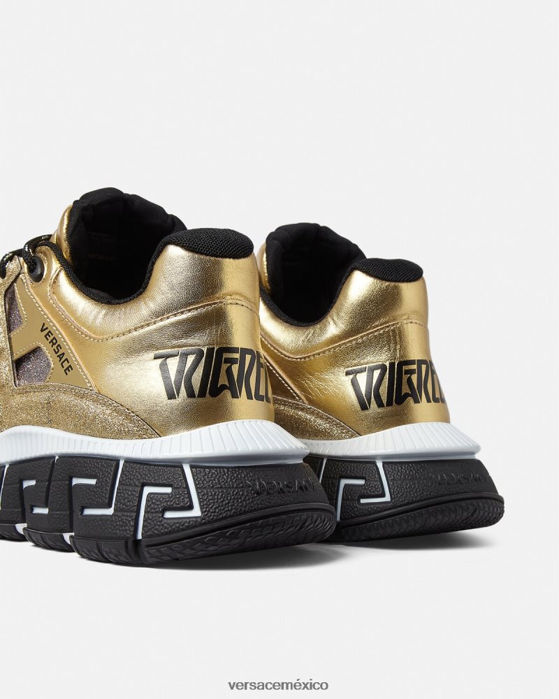Versace zapatillas trigrecas oro zapato hombres 84626J1531