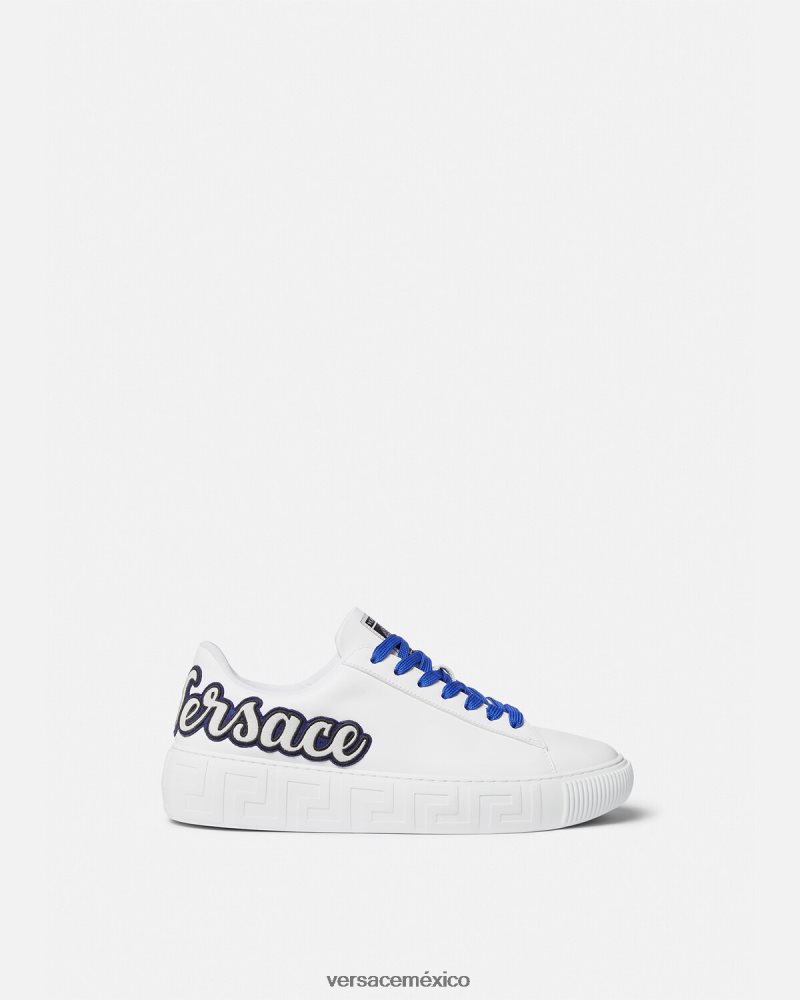 Versace zapatillas universitarias con greca un color zapato hombres 84626J1557