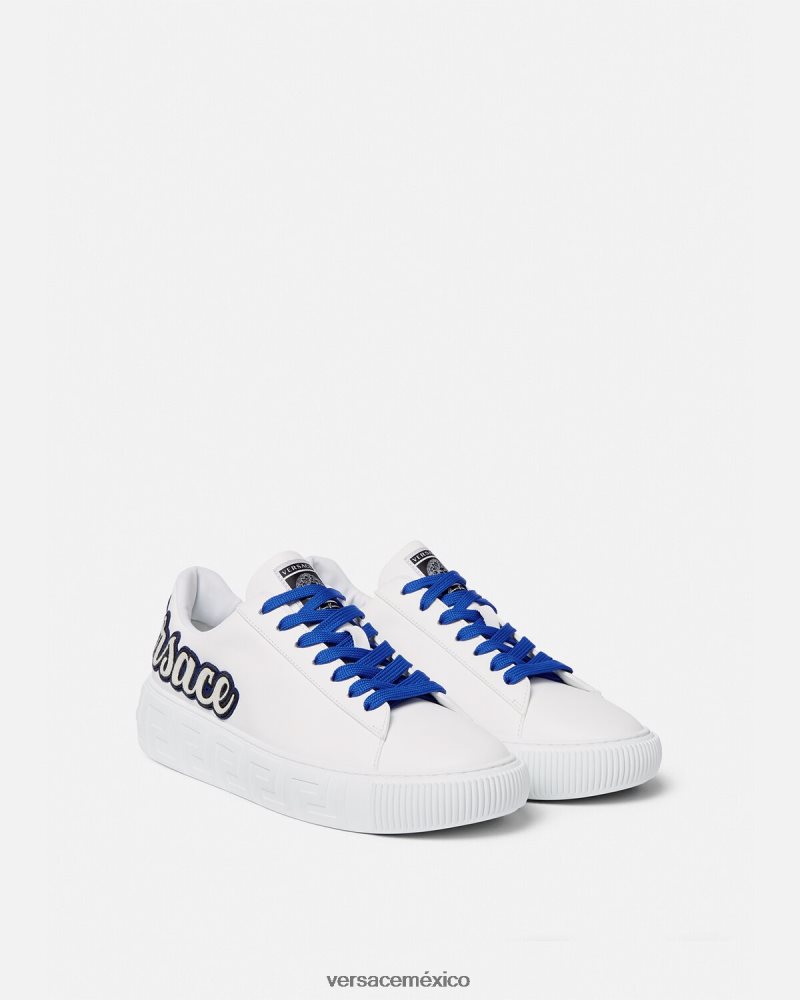 Versace zapatillas universitarias con greca un color zapato hombres 84626J1557