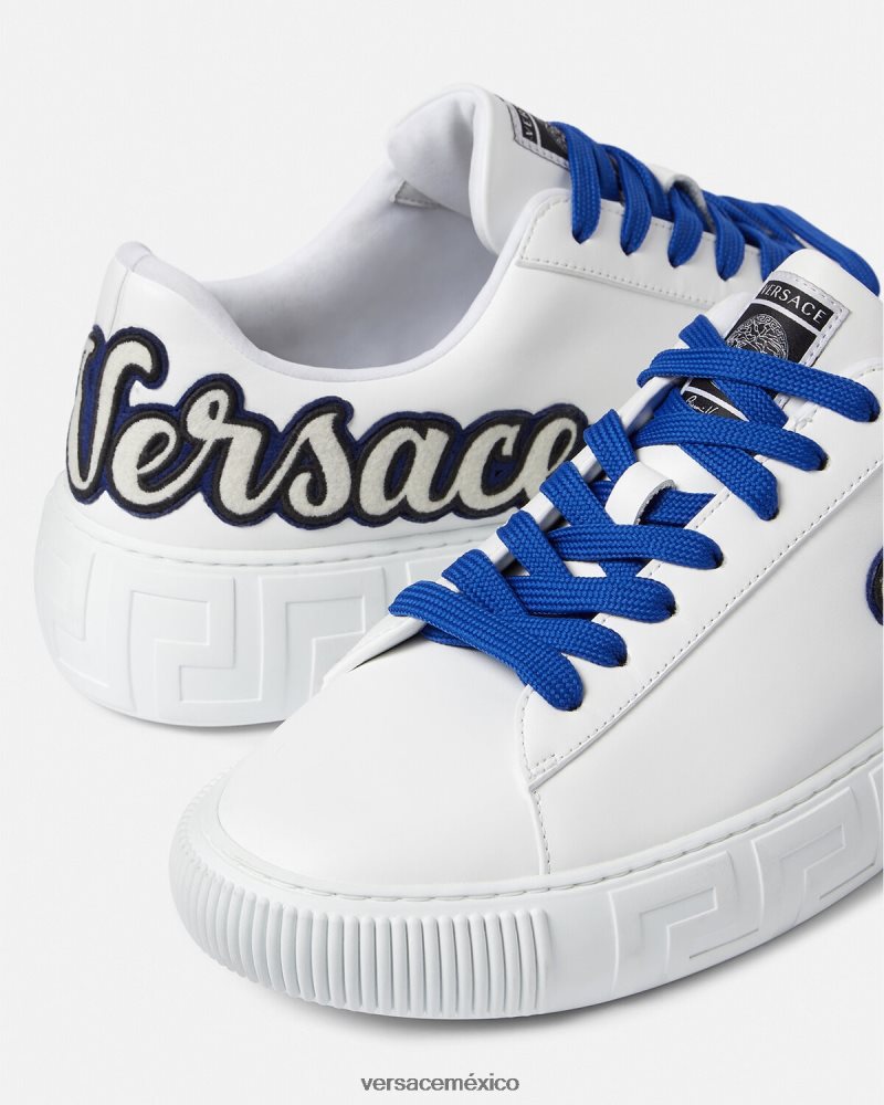 Versace zapatillas universitarias con greca un color zapato hombres 84626J1557