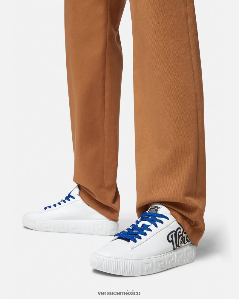 Versace zapatillas universitarias con greca un color zapato hombres 84626J1557