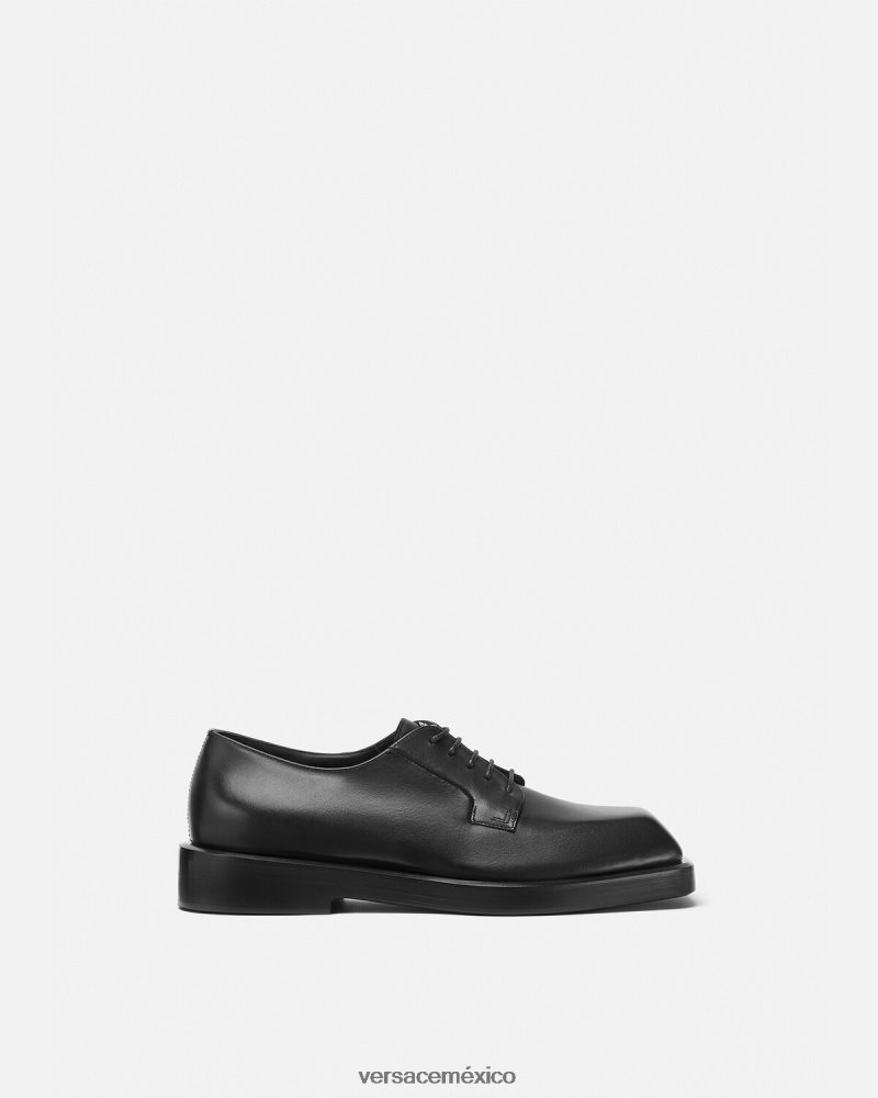 Versace zapatos derby cuadrados negro zapato hombres 84626J1561