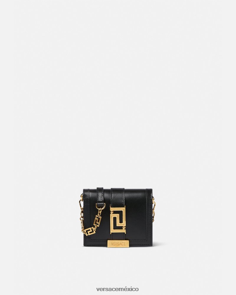 Versace cartera con cadena de diosa Greca negro accesorios mujer 84626J563