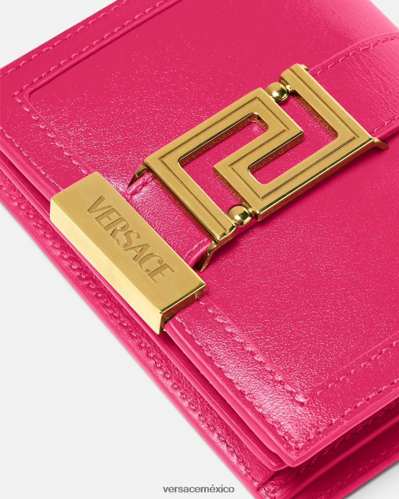 Versace cartera con cadena de diosa Greca rosa accesorios mujer 84626J564
