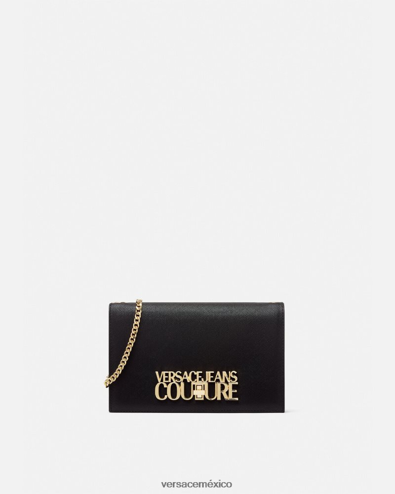 Versace cartera con cadena y logo negro accesorios mujer 84626J2322