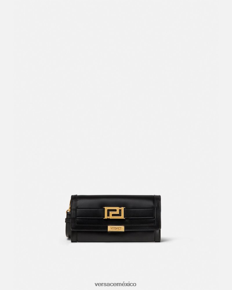 Versace cartera con greca diosa negro accesorios mujer 84626J565