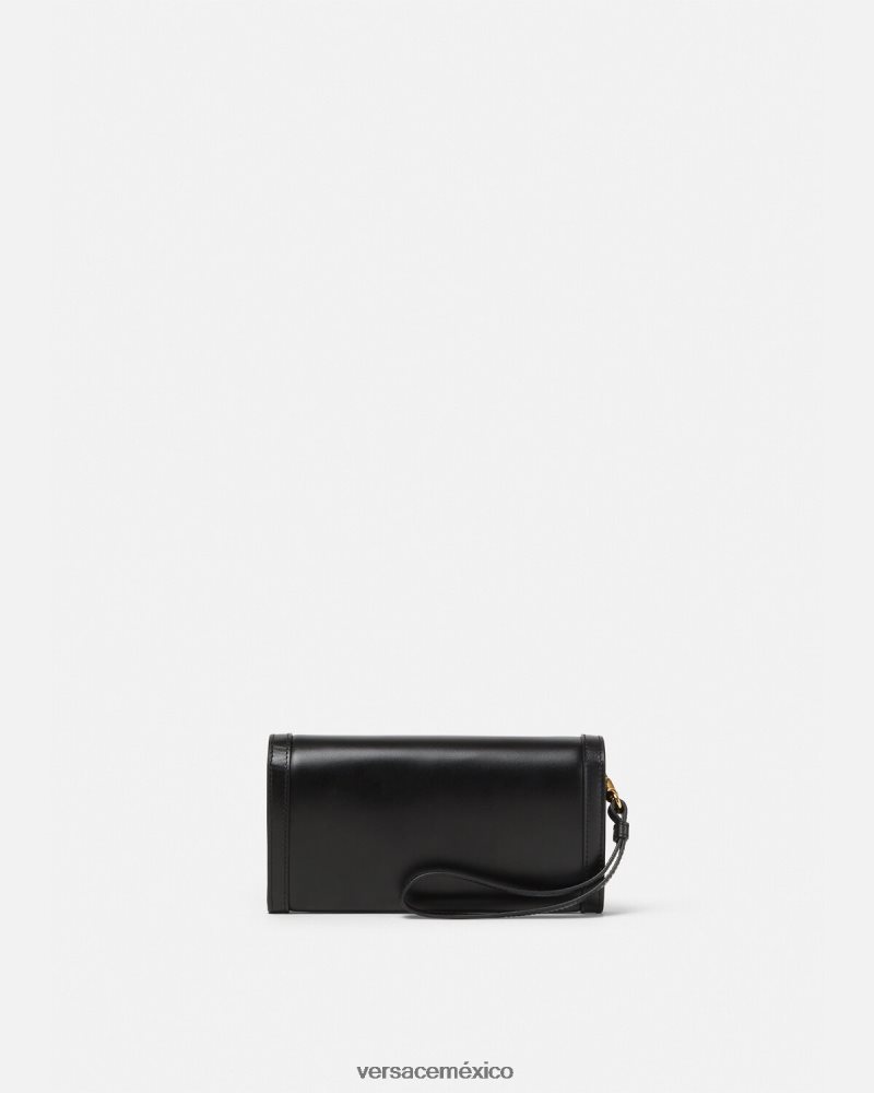 Versace cartera con greca diosa negro accesorios mujer 84626J565