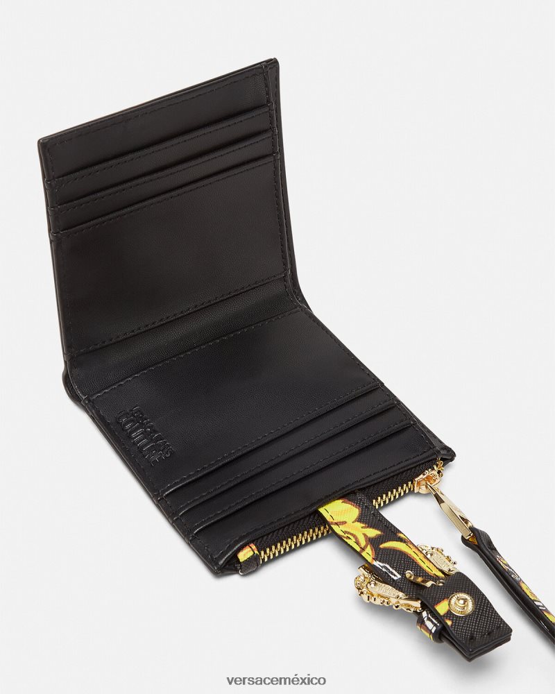Versace cartera con logo couture1 oro negro accesorios mujer 84626J2343