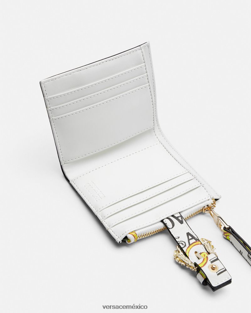 Versace cartera con logo couture1 oro y blanco accesorios mujer 84626J2344