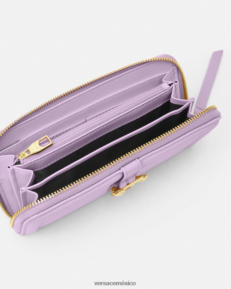 Versace cartera continental couture1 lila accesorios mujer 84626J2347