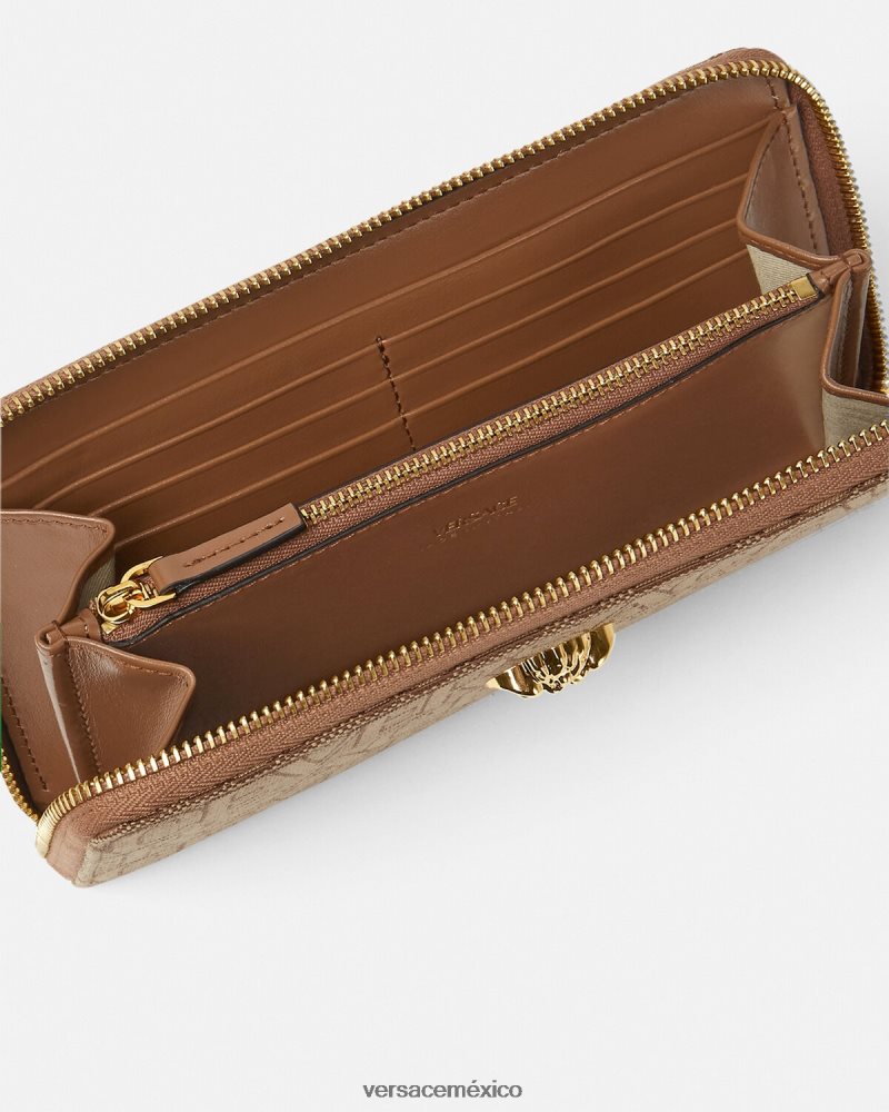 Versace cartera larga con la medusa en toda la prenda marrón accesorios mujer 84626J566