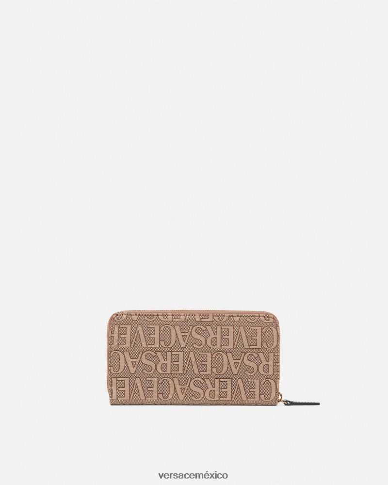 Versace cartera larga con la medusa en toda la prenda marrón accesorios mujer 84626J566