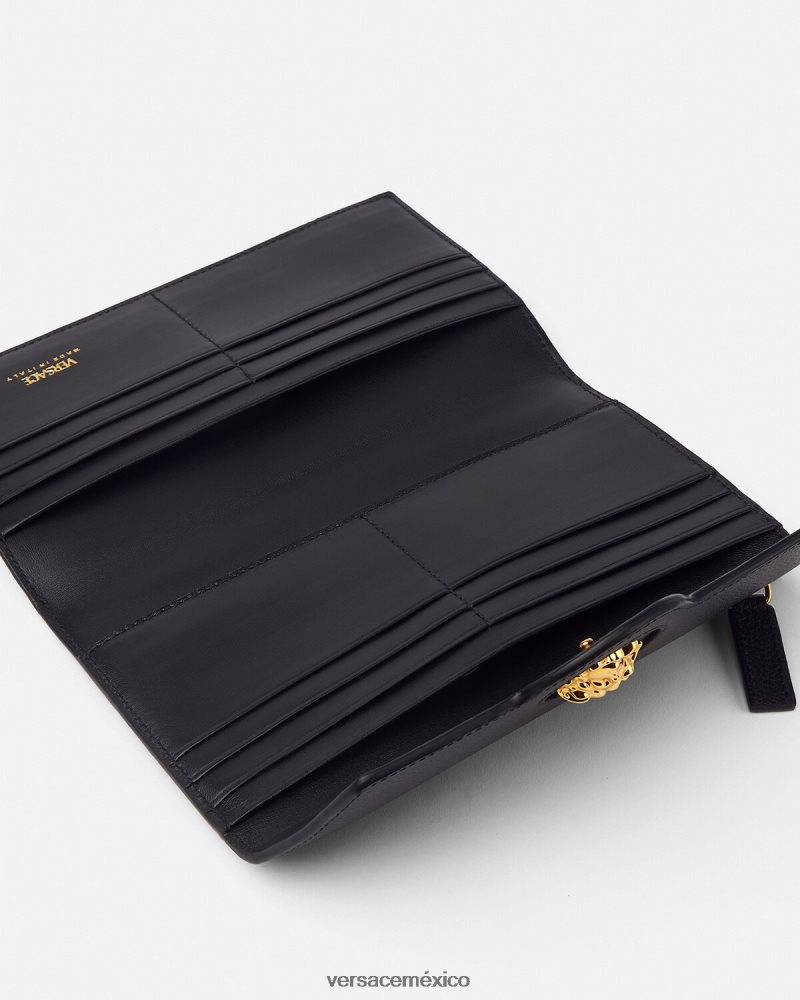 Versace cartera larga la medusa negro accesorios mujer 84626J574