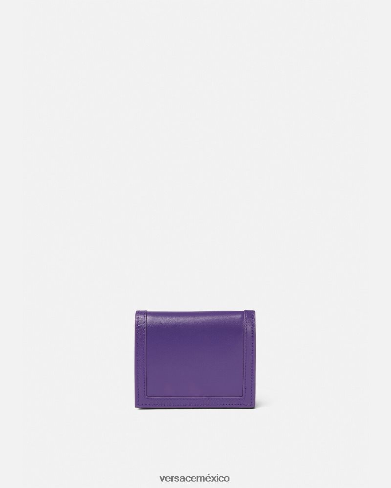 Versace cartera plegable con Greca Diosa Violeta accesorios mujer 84626J578