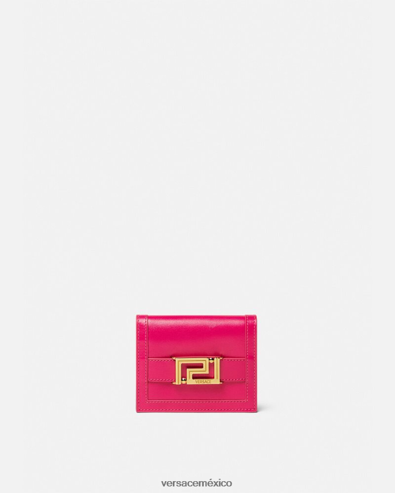 Versace cartera plegable con Greca Diosa rosa accesorios mujer 84626J560