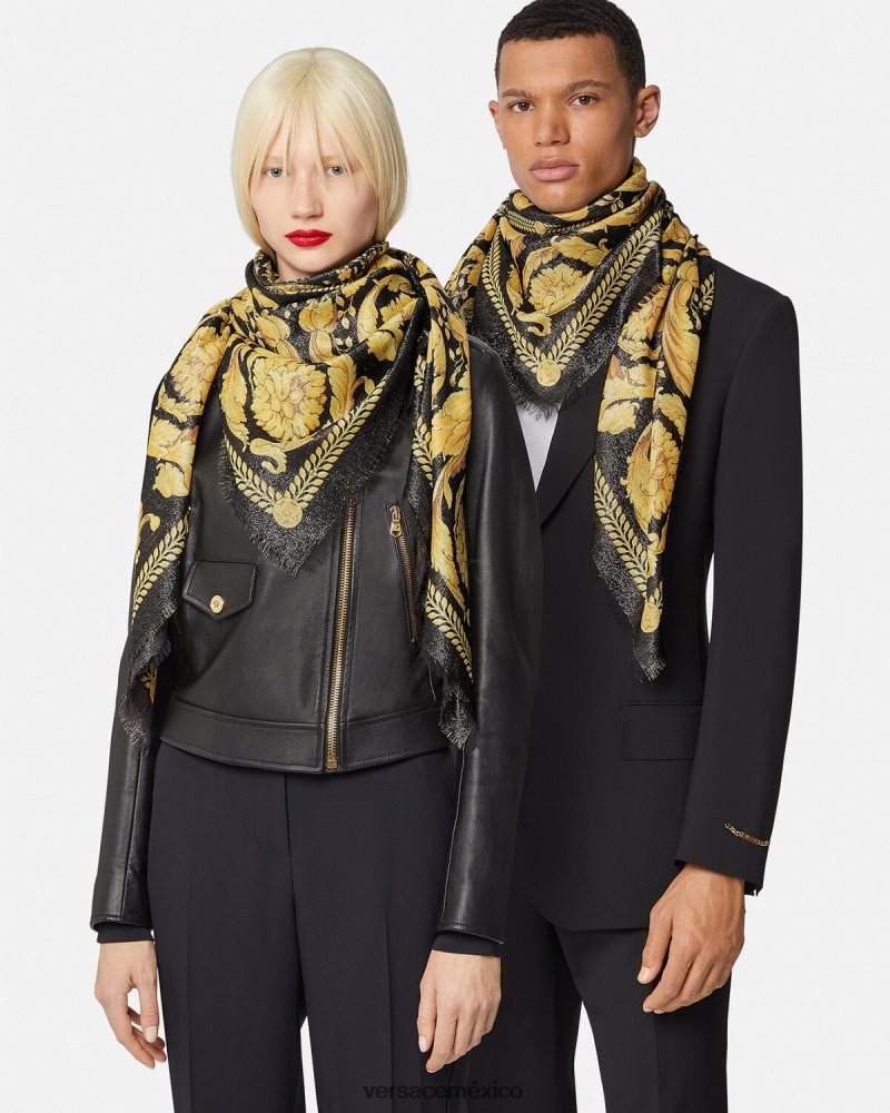 Versace chal barroco con flecos imprimir accesorios mujer 84626J901