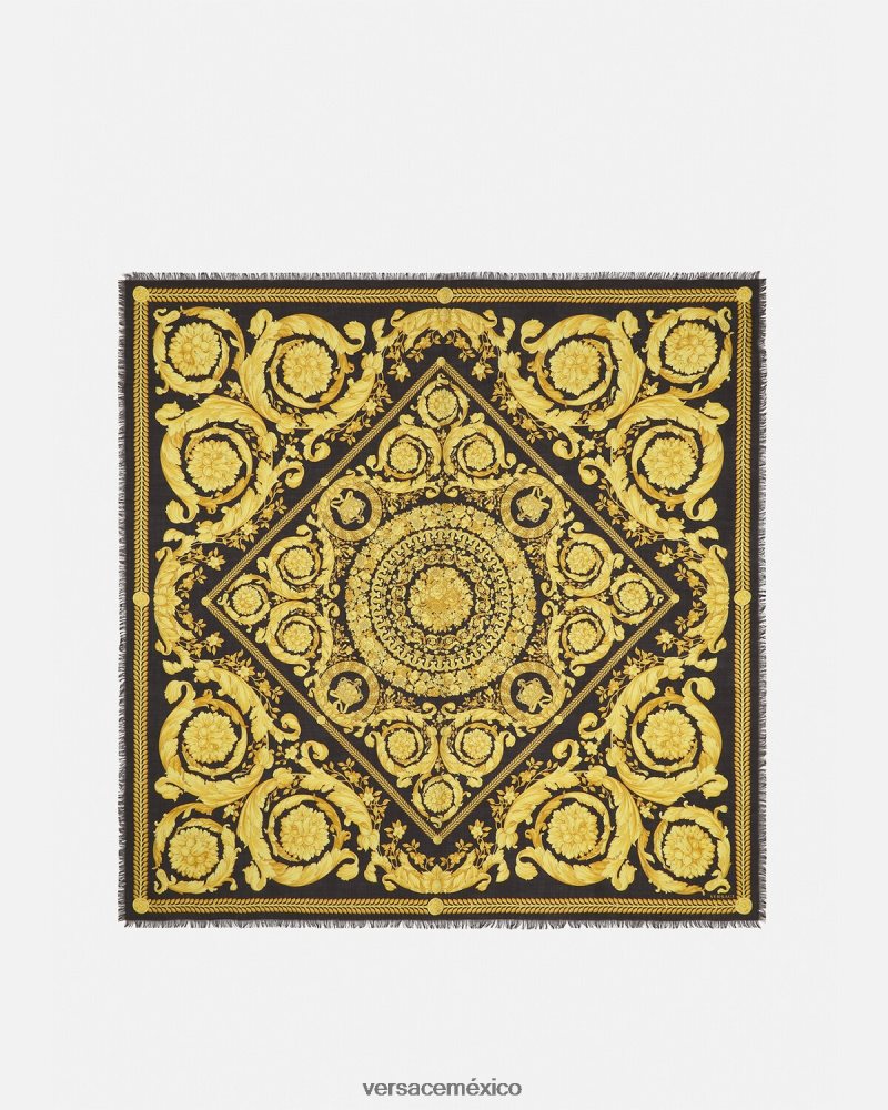 Versace chal barroco en mezcla de cachemir imprimir accesorios mujer 84626J900