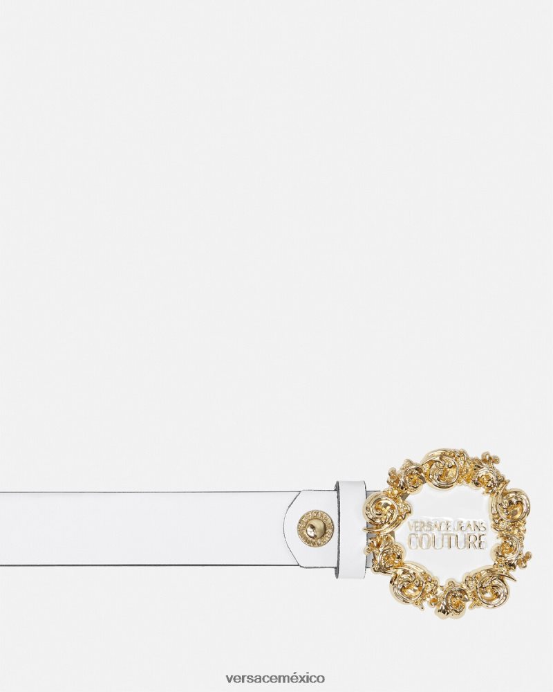Versace alta costura 1 cinturón blanco accesorios mujer 84626J2336