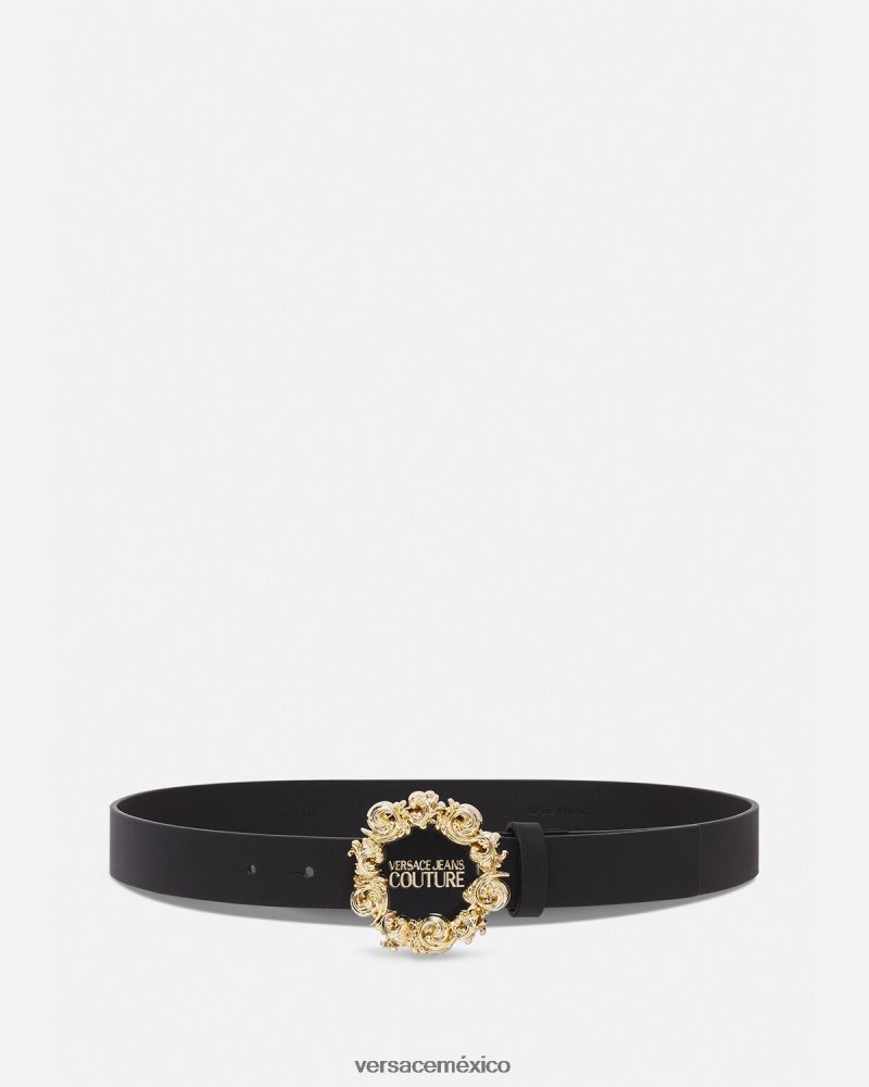Versace alta costura 1 cinturón negro accesorios mujer 84626J2337