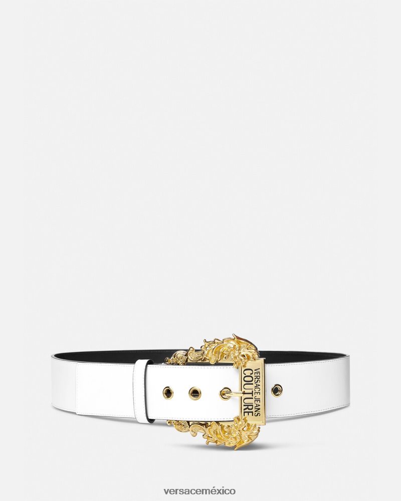 Versace cinturón ancho de alta costura1 blanco accesorios mujer 84626J2324
