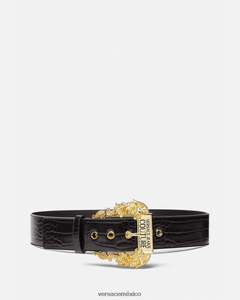 Versace cinturón ancho de alta costura1 negro accesorios mujer 84626J2323