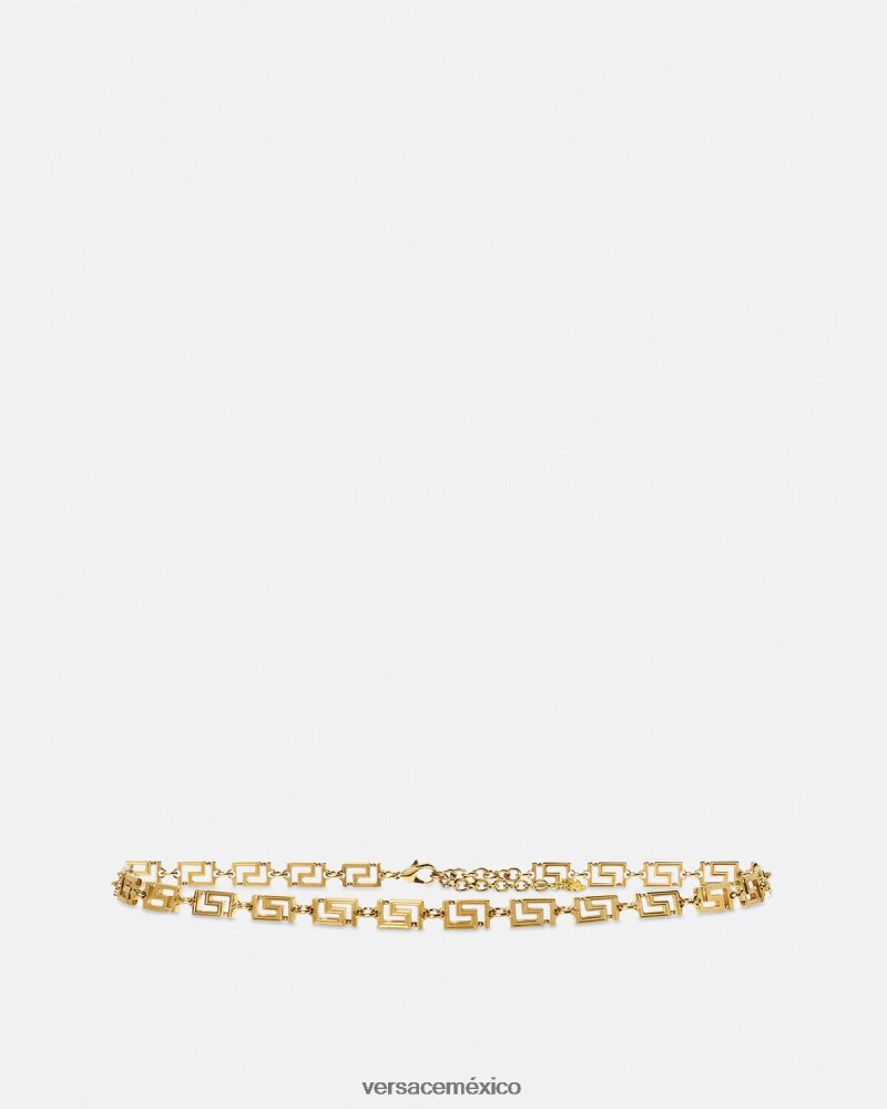 Versace cinturón con cadena de diosa Greca oro accesorios mujer 84626J516
