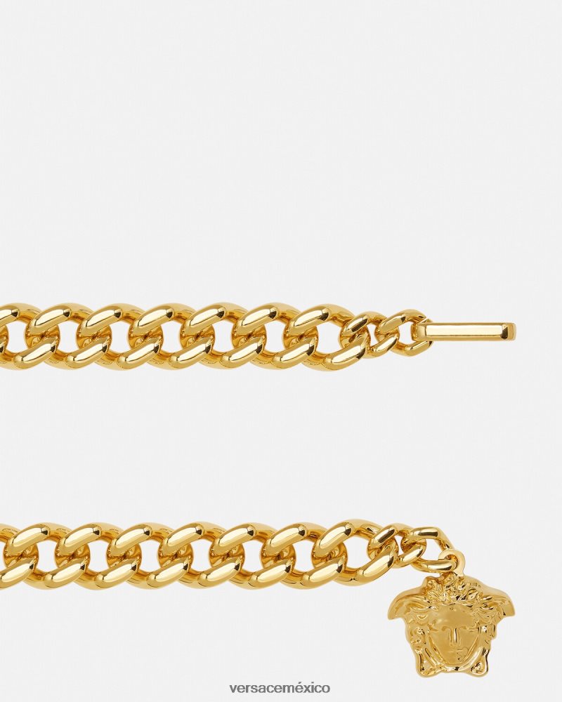 Versace cinturón con cadena de medusa oro accesorios mujer 84626J544