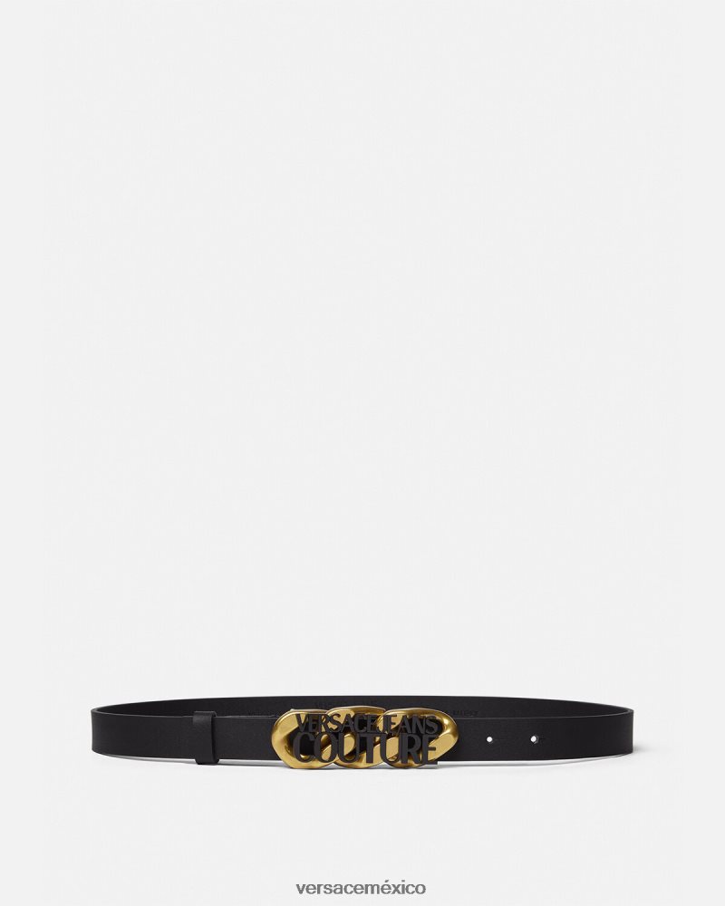 Versace cinturón con cadena y logo negro accesorios mujer 84626J2328