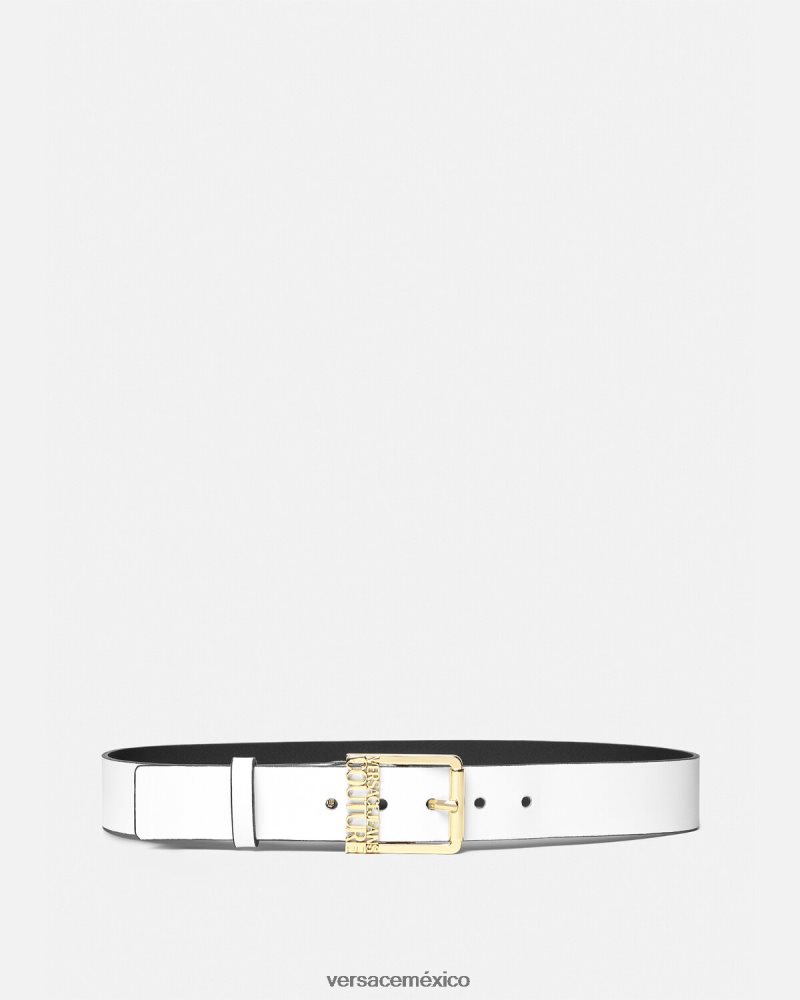 Versace cinturón con logo blanco accesorios mujer 84626J2332