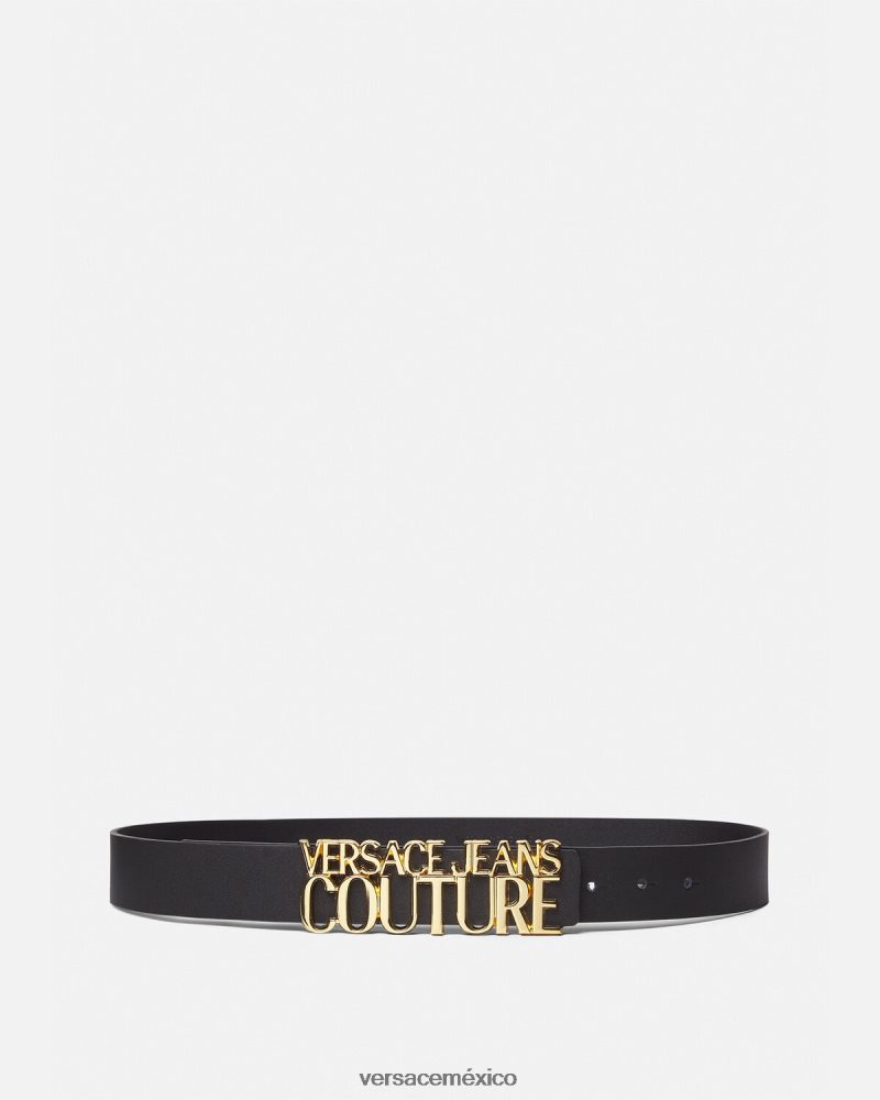 Versace cinturón con logo negro accesorios mujer 84626J2330