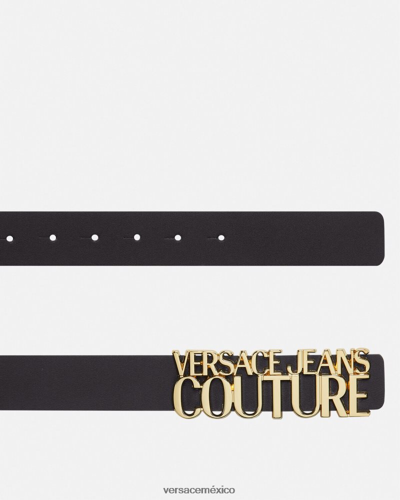 Versace cinturón con logo negro accesorios mujer 84626J2330