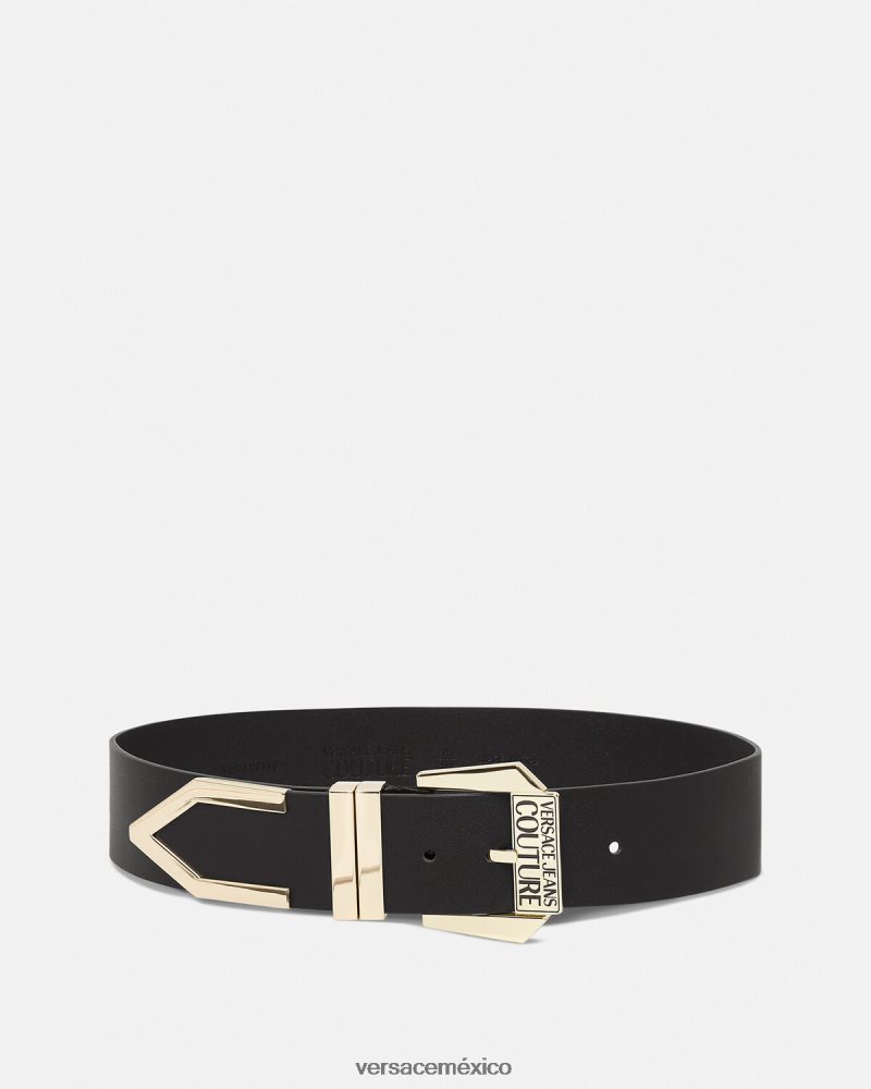 Versace cinturón con logo negro accesorios mujer 84626J2334