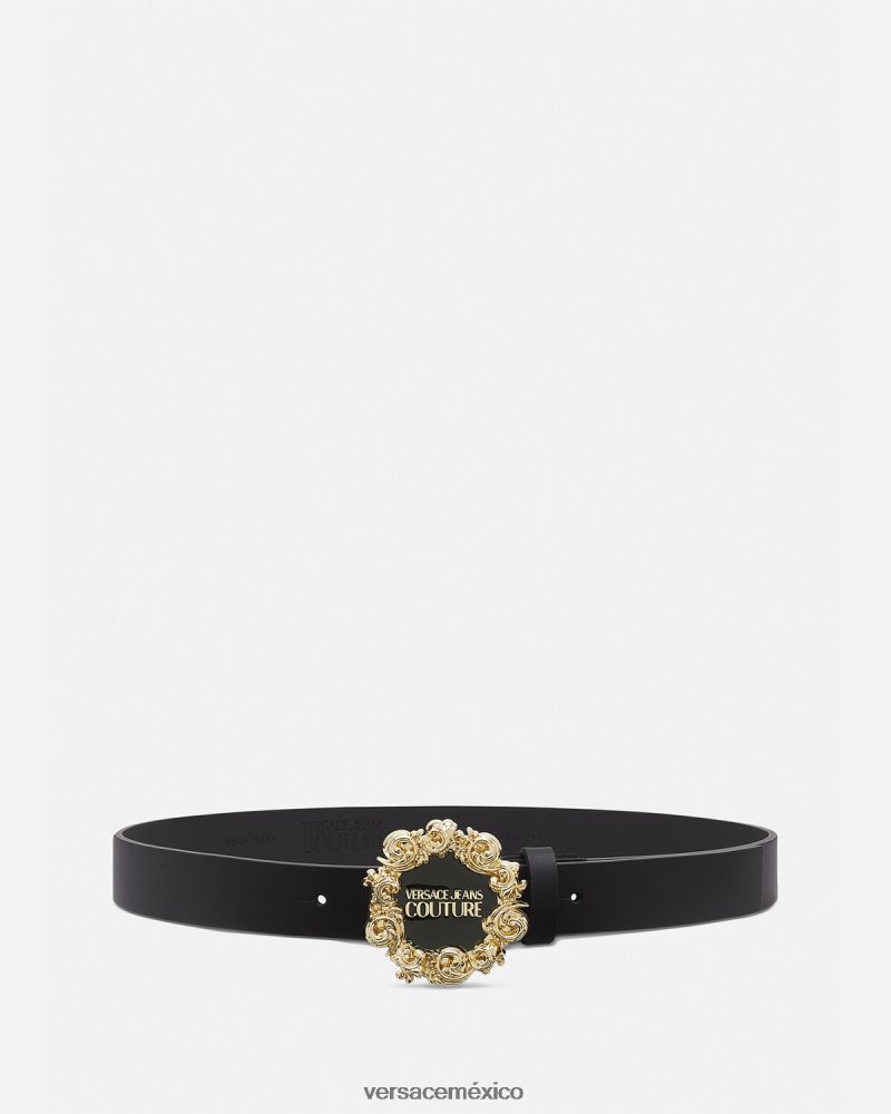 Versace cinturón con logo negro accesorios mujer 84626J2340