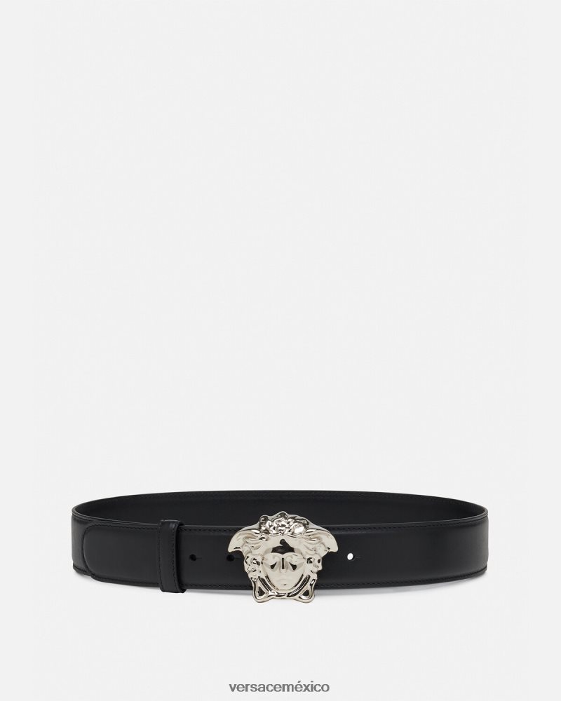 Versace cinturón de piel de medusa negro accesorios mujer 84626J526