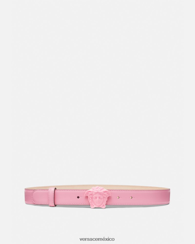 Versace cinturón de piel de medusa rosa accesorios mujer 84626J527