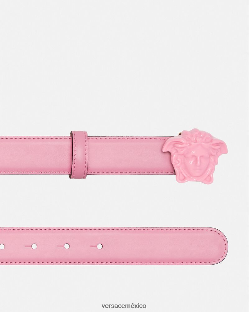 Versace cinturón de piel de medusa rosa accesorios mujer 84626J527