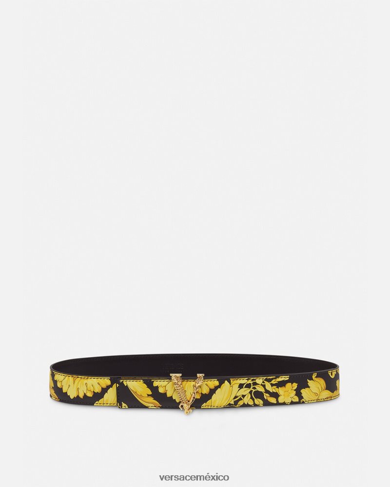 Versace cinturón virtus barroco de piel imprimir accesorios mujer 84626J554
