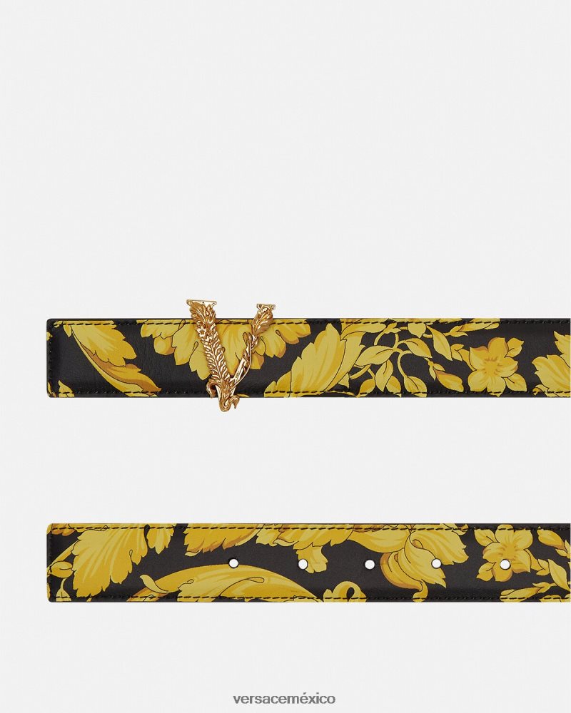 Versace cinturón virtus barroco de piel imprimir accesorios mujer 84626J554