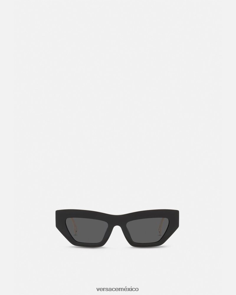 Versace Gafas de sol estilo ojos de gato con logo vintage de los años 90 oro negro accesorios mujer 84626J615