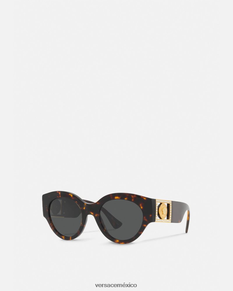 Versace gafas de sol brillantes con cristales de medusa la Habana accesorios mujer 84626J628