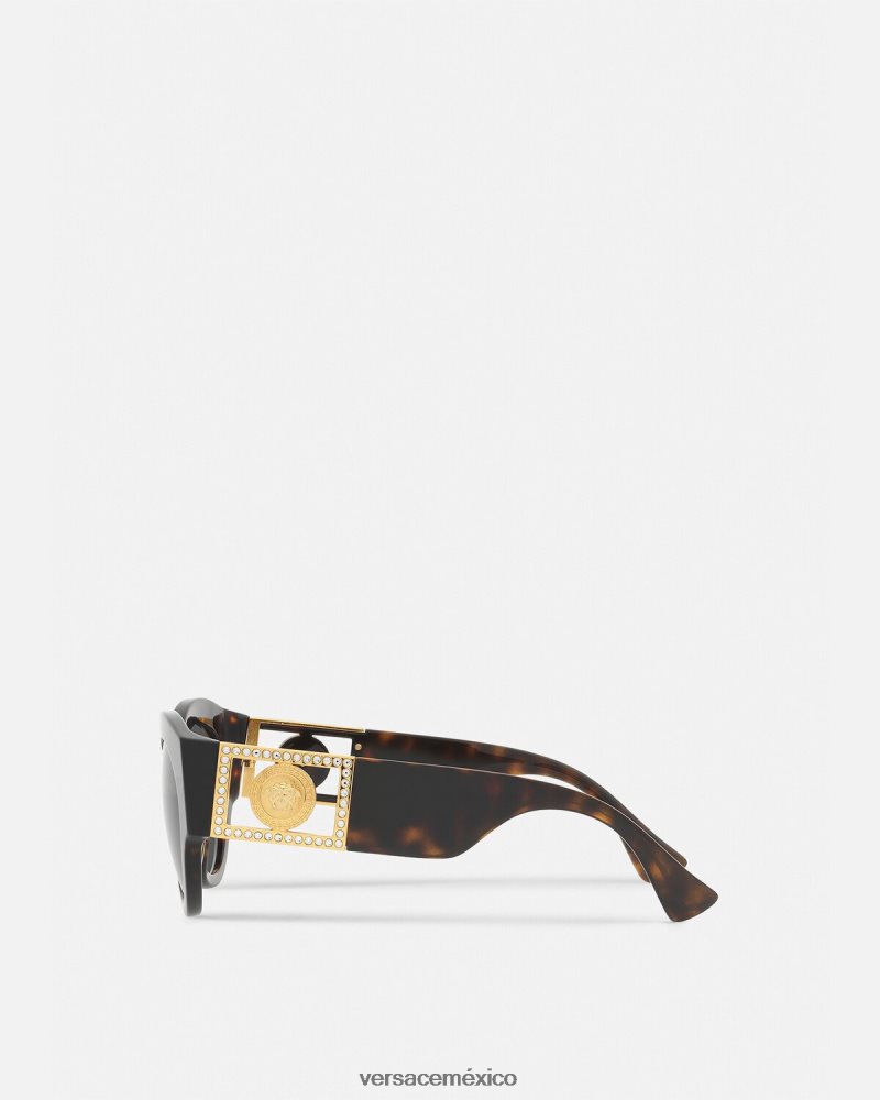 Versace gafas de sol brillantes con cristales de medusa la Habana accesorios mujer 84626J628